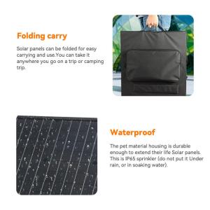 Outdoor Sun Power 60w Folding Solar Panel With Maximum Power Voltage Range 20.9V