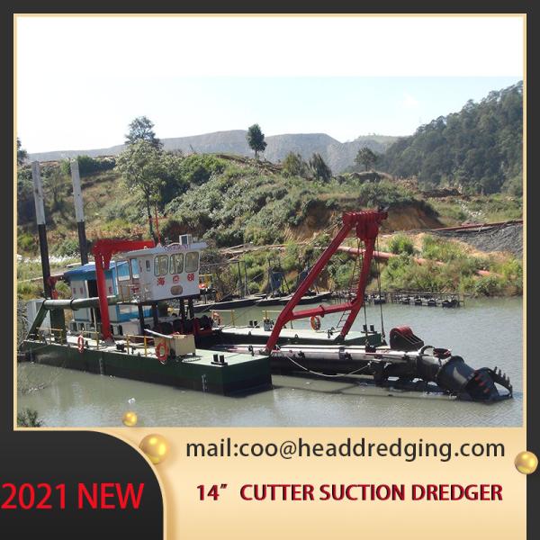 Gold Cutter Suction Sand Dredging Boat 14 Inch With 1.4m Draft