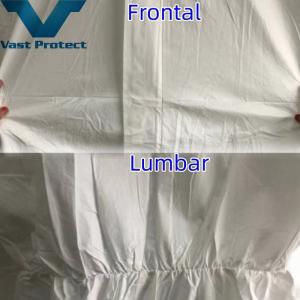 White Waterproof Coverall with Elastic Hood and Anti-Mildew/Anti-Bacterial