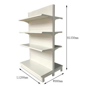 Factory Custom size color White double-sided metalicas para local gondola shelf