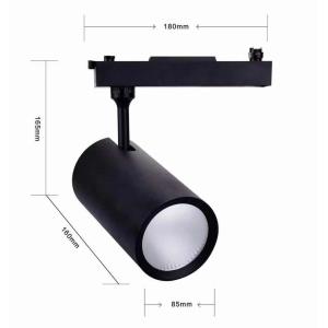 20w Modern LED Track Lighting 100lm/W Luminous Matte Black Color