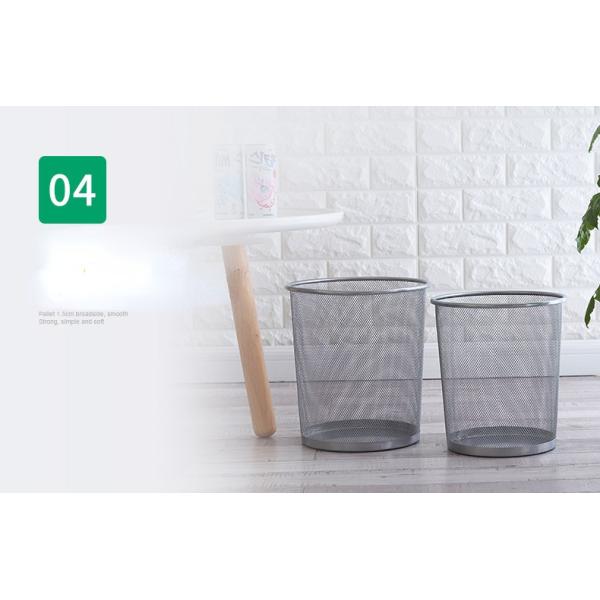 Large Home Office Kitchen Bathroom Waste Bin Barbed Wire Uncovered Paper Basket Metal Iron Trash Can