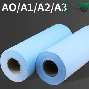 CAD Plotter Compatible Single Sided Blue Paper Rolls 24" 36" Widths FSC SGS