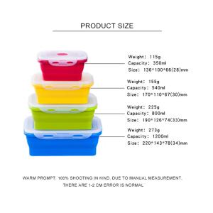 OEM Microwave Safe 1200ML Collapsible Foldable Lunch Box