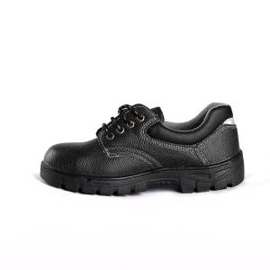 China Black Leather Mesh Metal PU Outsole Low Cut Puncture Resistant Construction Work Shoes on sale