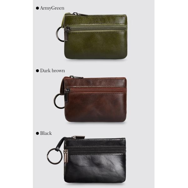 Genuine Leather Mini Multifunctional Coin Purse Retro Zipper Key Short Clutch Bag