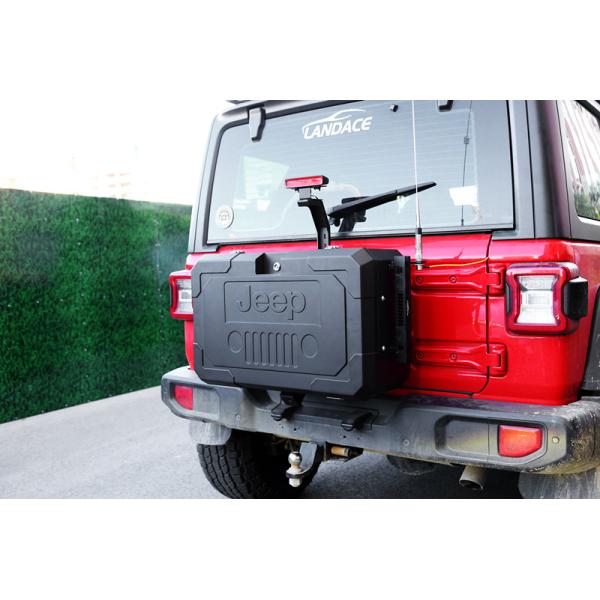 JL JK External Accessories Hitch Mount Metal Box with Custom Powder Coating in Black