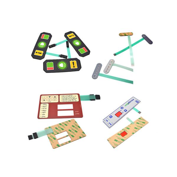 Quality Light Weight Metal Dome Flat Membrane Switch 5 Colors Printing On Surface Overlay wholesale