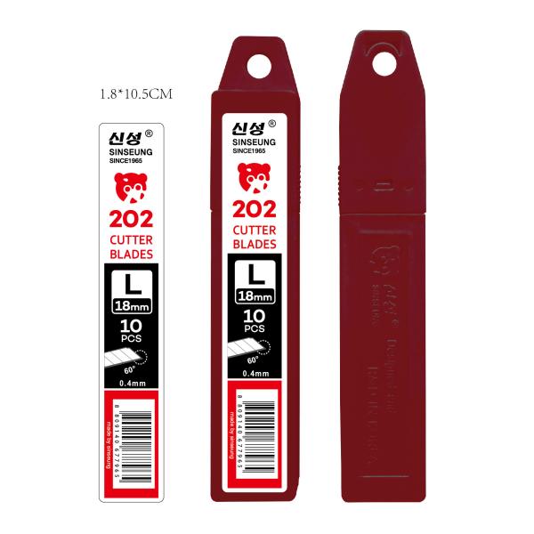 Sinseung L202 18mm Snap-Off Knife Cutter Blades Cardboard Silver Large Blade