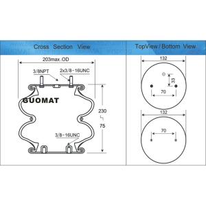 2B0035 Convoluted Air Spring Firestone A01-760-0335 A017600335 3/8NPT For Press