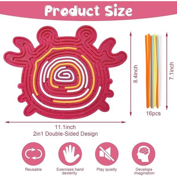 6 Colors Silicone Fidget Toy for Calming Focus and Stress Relief Sensory Activity Board