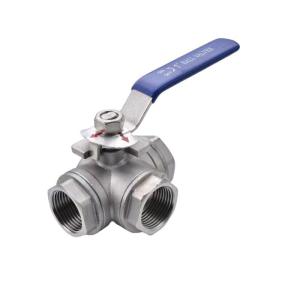Structure Tee Type Three Way Ball Valve Threaded End CF8/CF8m Long-Lasting