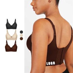 China Pattern Type Solid HEXIN Invisible Back Fat Size 42 Bras Plus Size Invisible Shapewear on sale
