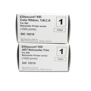 Matica Edisecure XID8300 Card Printer with DIC10216 Color Ribbon and DIC10319