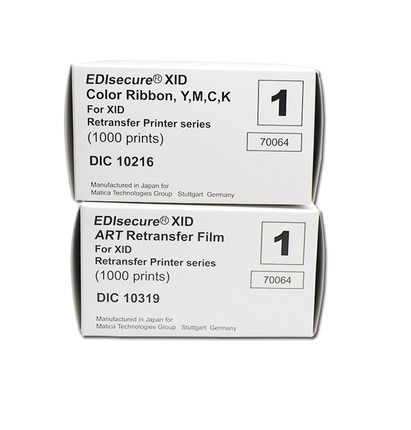 Matica Edisecure XID8300 Card Printer with DIC10216 Color Ribbon and DIC10319