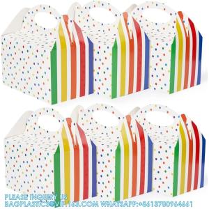 Party Favor Treat Boxes, Goodie Boxes, Gable Paper Gift Boxes With Handles.