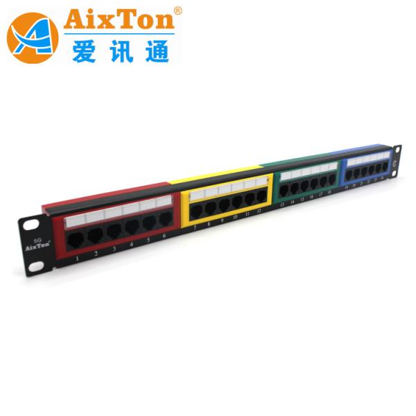 Quality Cat6 24 Port UTP Toolless Modular Keystone Patch Panel 1U ROHS/CE Certified Model wholesale