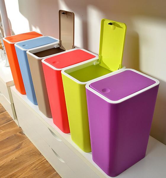 Quality Creative home kitchen bathroom press dust waste litter garbage storage box trash can rubbi wholesale