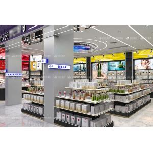 Cosmetic Shop Design Black Golden Perfume Store Shelf for Retail Display