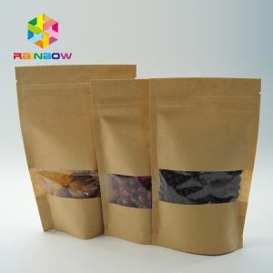 China Logo Kraft Paper Tea Bags Packaging , Zip Lock Stand Up Bags And Pouches on sale