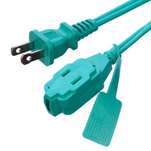 Green 2 Pin Laptop Plug Power Cord Extension Cord with Insulation Protection