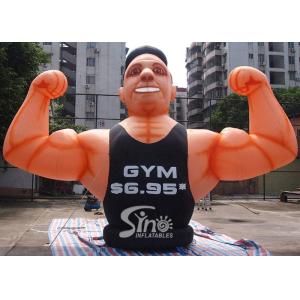 Advertising removable GYM inflatable muscle man for fitness promotion activities