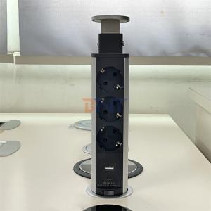 Round Circle Hidden Kitchen Pop Up Power Outlet with USB Plugs & Sockets for