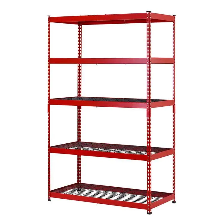 Red Storage Shelf Rack 5 Tier Heavy Duty Steel Garage Storage Shelving Unit