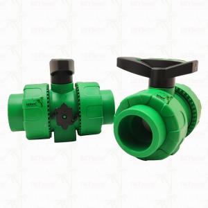 Lock Ball PPR Double Union Ball Valve With Plastic Ball S2.5 20-63MM Customized