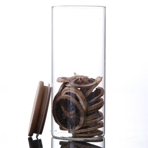 Quality 300ml Cylinder Glass Storage Containers With Lids Airtight wholesale