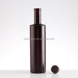Aluminum Plastic PP Collar Material Amber Glass Swing Top Bottles for of Gin Vodka