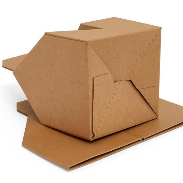 Custom Logo Recyclable Portable Kraft Paper Packaging Handle Wine Box for 4 Bottle Beer