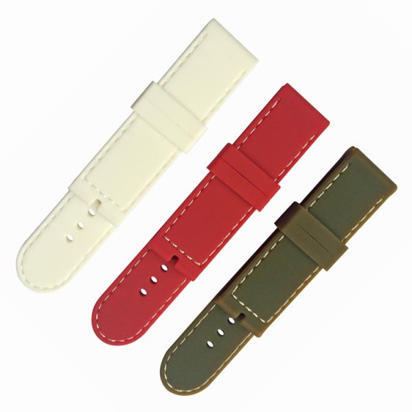 22mm Mens Rubber Watch Bands , SGS Soft Silicone Watch Strap