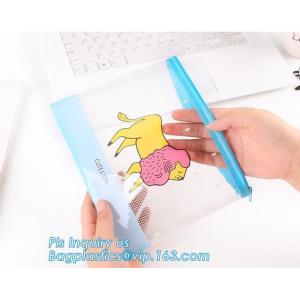 garment pouch with slider zipper, slider zipper on top side gusset pvc packaging