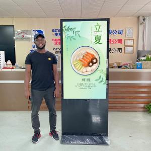 HD Floor Standing Digital Signage 4k Vertical Touch Screen Kiosk Media Player