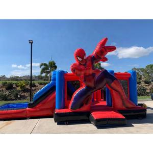 Attractive Spiderman Safe 3 In 1 Combo Bounce House Good Stitching