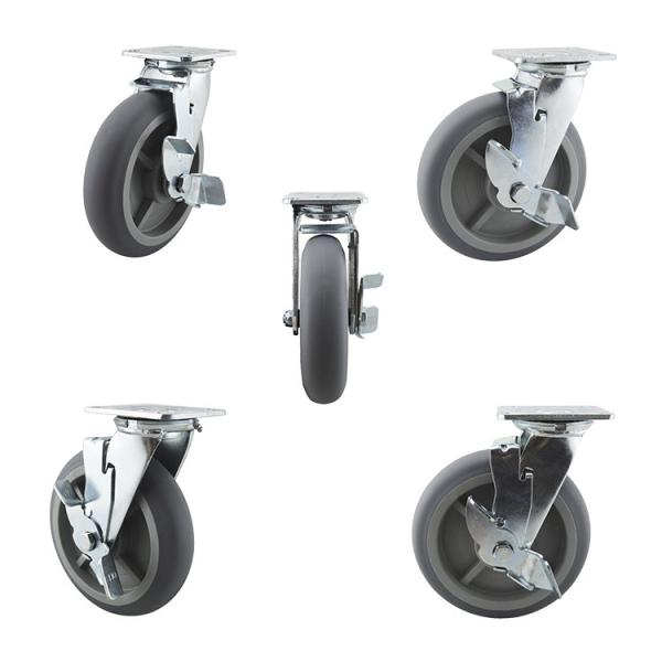 Quality 8 Inch Silent TPR Thermoplastic Rubber 616LBS Directional Locking Swivel Casters wholesale