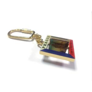 Rotating Doming Decal Metal 3d Zinc Alloy Keychain Customized Prague Souvenir