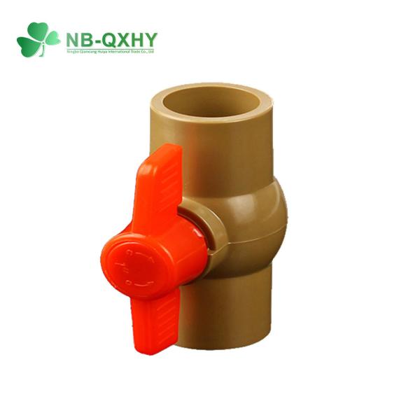 PVC Brown Body Compact Ball Valve with 100% Material and Thread Connection in