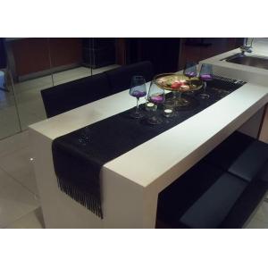 Cheap French Style Metal Sequin Fabric for Table Decoration in Silver and Black for sale