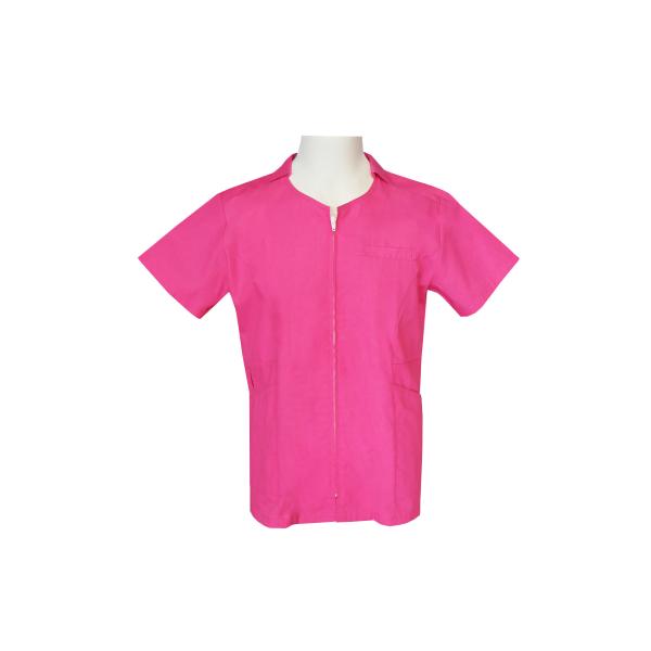 Quality 150 GSM Lapel Medical Uniform Scrubs With White Zipper And Pricess Seam wholesale