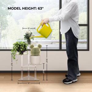 Easy Assemble Lucite Acrylic Plant Stand , Acrylic Flower Display Stand Shelf