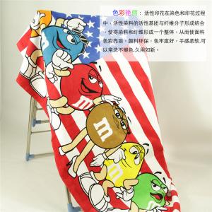 Cheap 85*160cm（33''*63''）American M&amp;M's Cotton Reactive Print Bath Towel Beach Towel Large Sheet for sale
