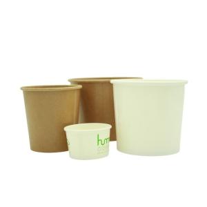 White Ice Cream Paper Cup OEM Leak Resistant 6oz 8oz 10oz With Lid