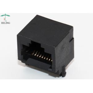 Side Entry 10 Pin RJ45 Female Connector Unshielded Black Housing Thru - Hole
