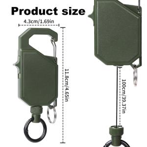 Deyi Badge Reel Heavy Duty Multitool Carabiner Badge Holder Retractable Keychain