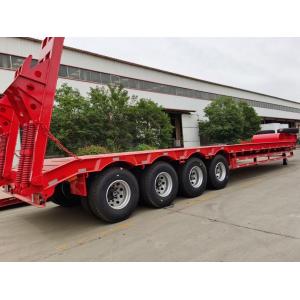 China Self-dumping 30-60 Ton Lowbed Trailers 4-Axle Lowboy Semi Truck for Transportation on sale