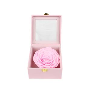 Dark Purple 7-8CM Preserved Rose Gift Box With No Harmful Substances