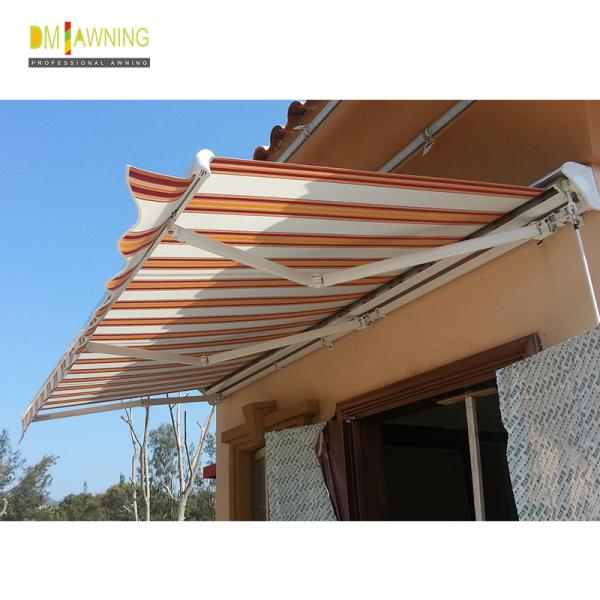Balcony Aluminium Waterproof Retractable Awning With Rain Channel Half Box On