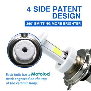 2400lm 50000 Hours H4 HS1 BA20D H6 P15D H6M 4 COB Ceramic LED Head Light Fog